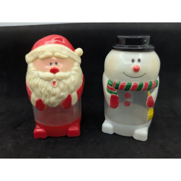 Vrg. Santa Claus & Snowman Plastic Sippy Cups Hong Kong 5.5" READ - Picture 12 of 16